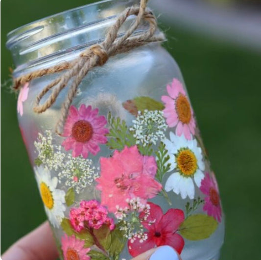 Pressed Flower Jar Decorating Party!!