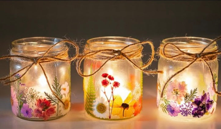 Pressed Flower Jar Decorating Party!!