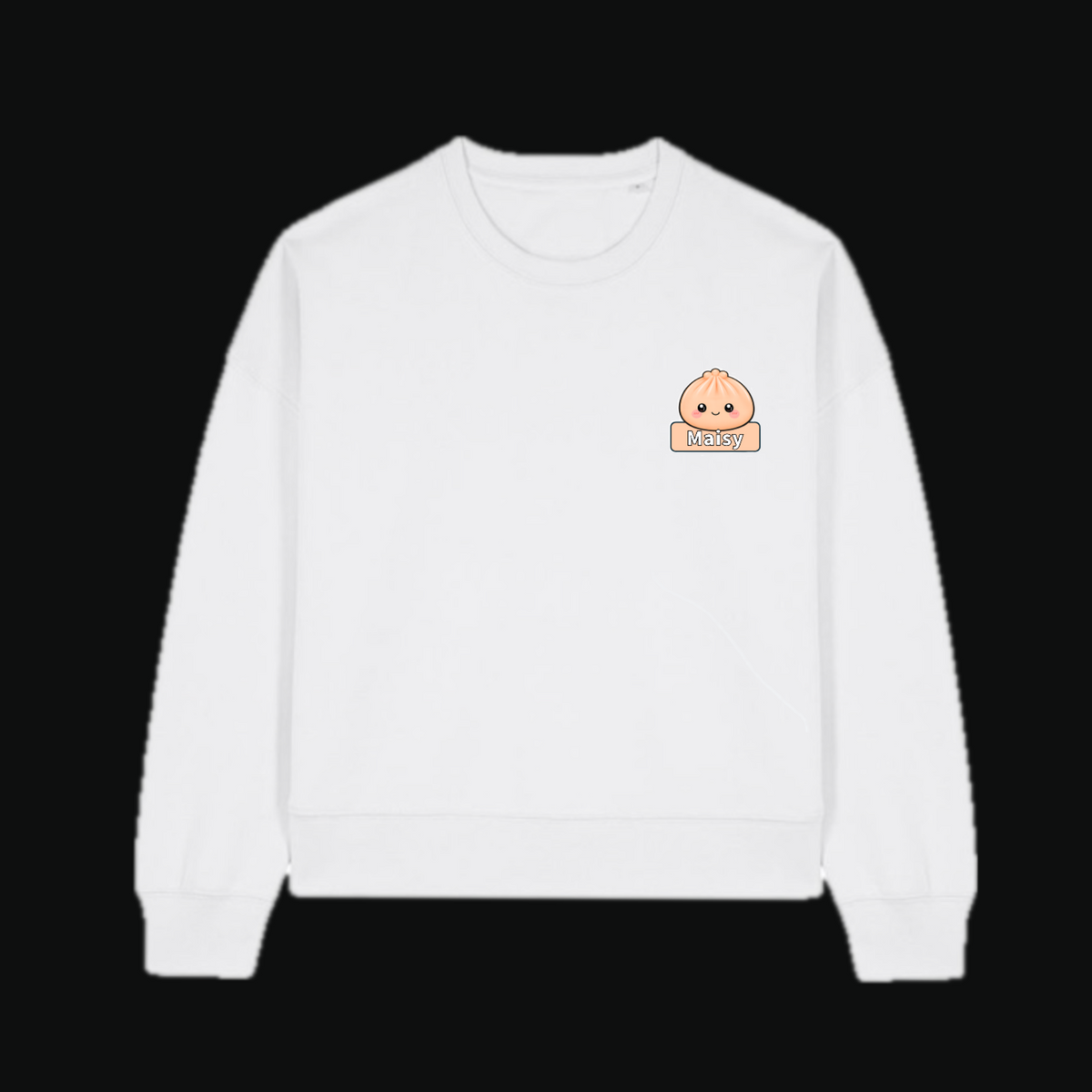 Personalised Mini Squishy Dumpling White Sweatshirt