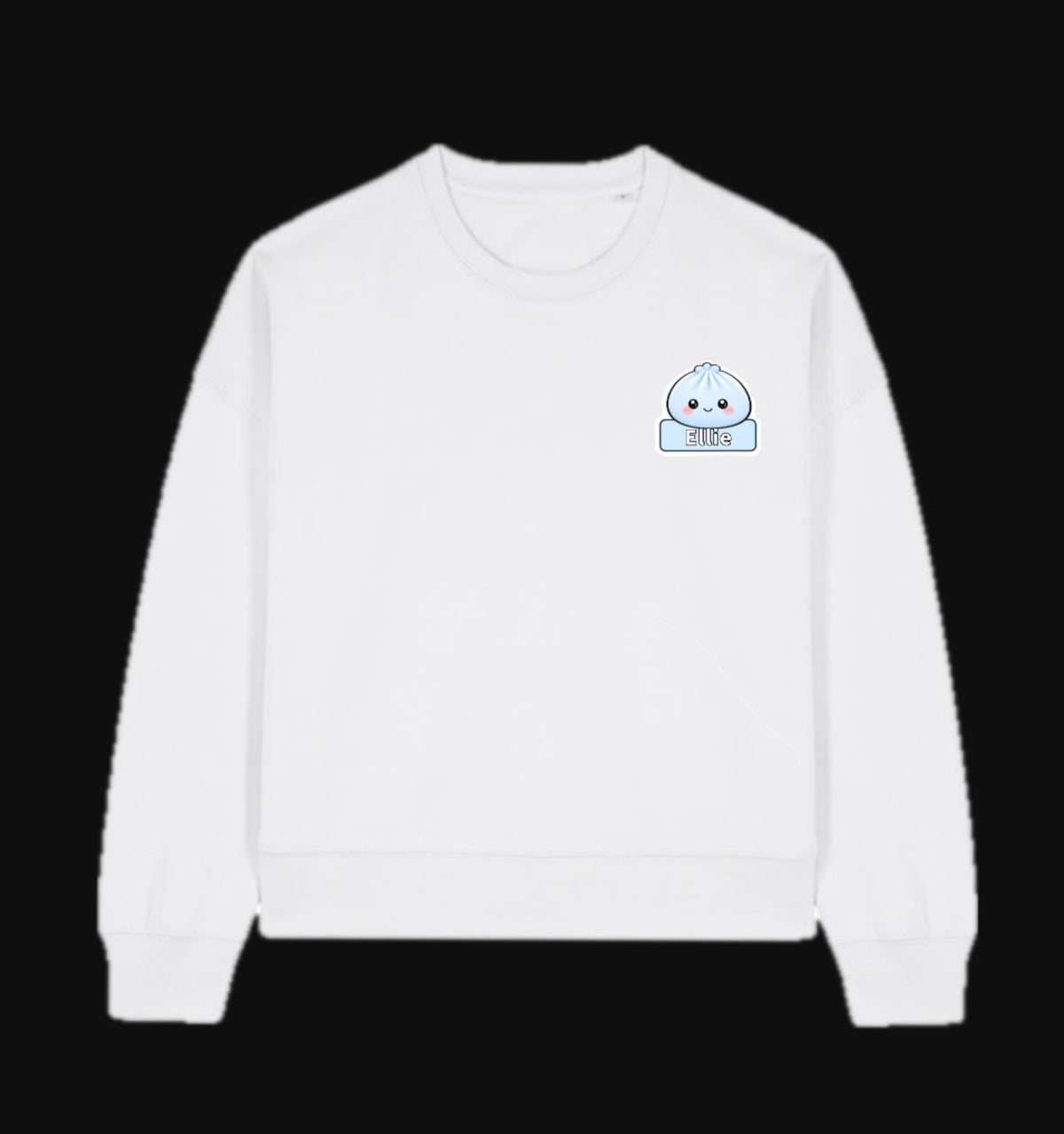 Personalised Mini Squishy Dumpling White Sweatshirt