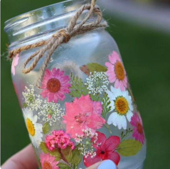 Pressed Flower Jar Decorating Party!!
