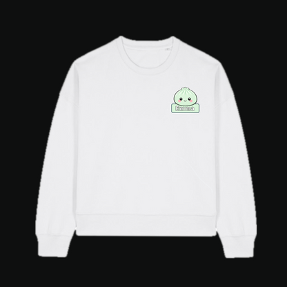 Personalised Mini Squishy Dumpling White Sweatshirt